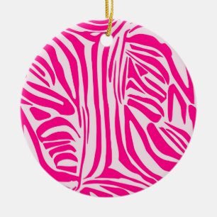 Druckmuster mit rosa Zebrastreifen Keramik Ornament