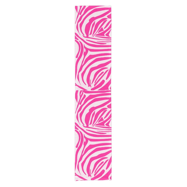 Druckmuster mit rosa Zebrastreifen Kurzer Tischläufer (Vorderseite)