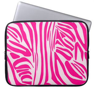 Druckmuster mit rosa Zebrastreifen Laptopschutzhülle