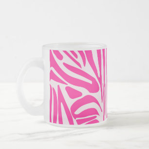 Druckmuster mit rosa Zebrastreifen Mattglastasse