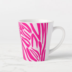 Druckmuster mit rosa Zebrastreifen Milchtasse