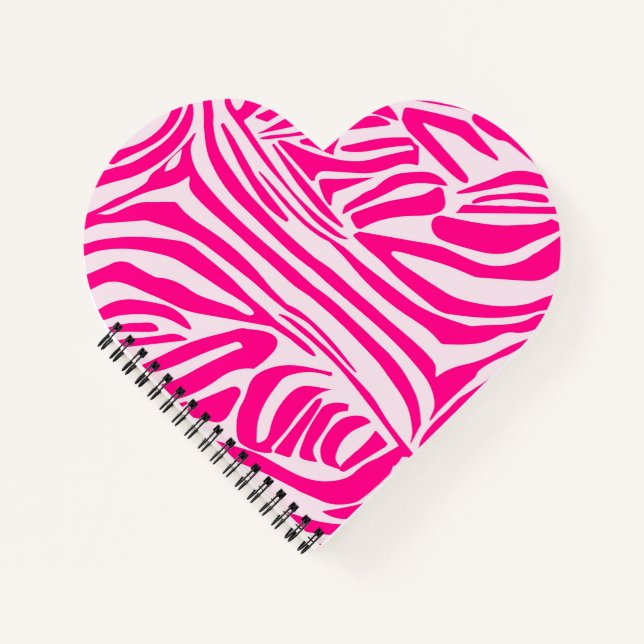 Druckmuster mit rosa Zebrastreifen Notizbuch (Vorderseite)