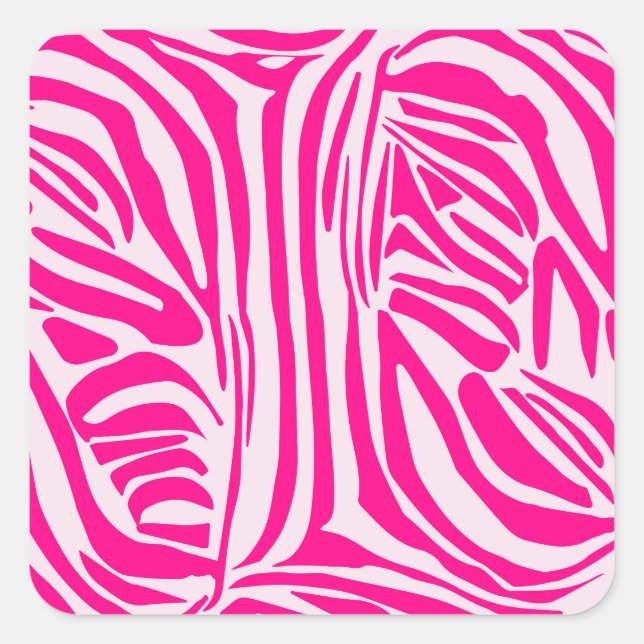 Druckmuster mit rosa Zebrastreifen Quadratischer Aufkleber (Vorderseite)
