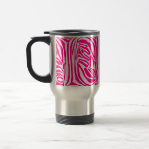 Druckmuster mit rosa Zebrastreifen Reisebecher