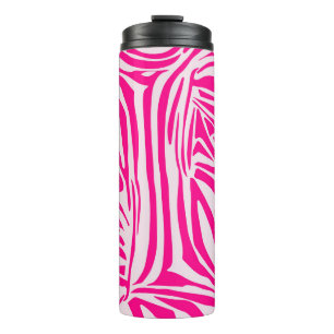 Druckmuster mit rosa Zebrastreifen Thermosbecher