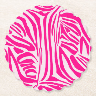 Druckmuster mit rosa Zebrastreifen Untersetzer