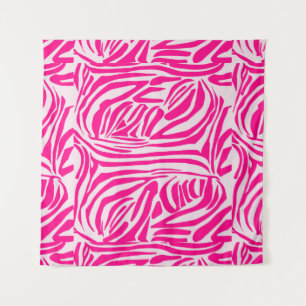 Druckmuster mit rosa Zebrastreifen Wandteppich