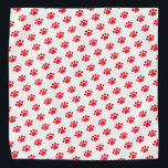 Druckmuster mit roter Farbe Halstuch<br><div class="desc">Die Einführung in unser bezauberndes Muster roter Pfotendrucke auf einem weißen Hintergrund, ein Design, das die Essenz Ihrer Liebe für Haustiere einfängt. Dieses wunderschöne Muster zeigt eine Serie roter Pfotendrucke, die in einem wiederholten Muster angeordnet sind und einen spielerischen und auffälligen Effekt erzeugen. Ob Sie stolzer Tierbesitzer, Tierfreund sind oder...</div>
