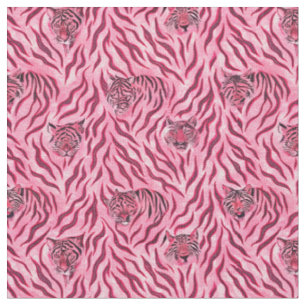 Druckmuster Rosa und Schwarz Tiger Stoff