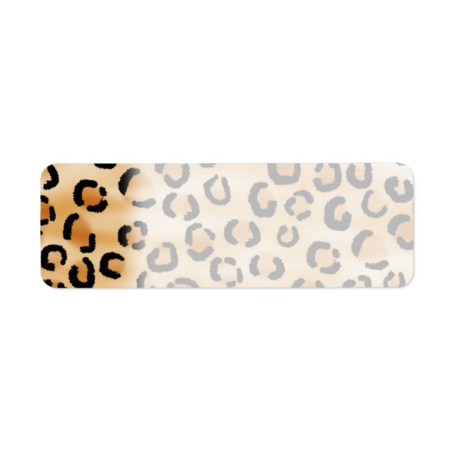 Druckmuster Tan, Schwarz und Braun Leopard. (Vorne)