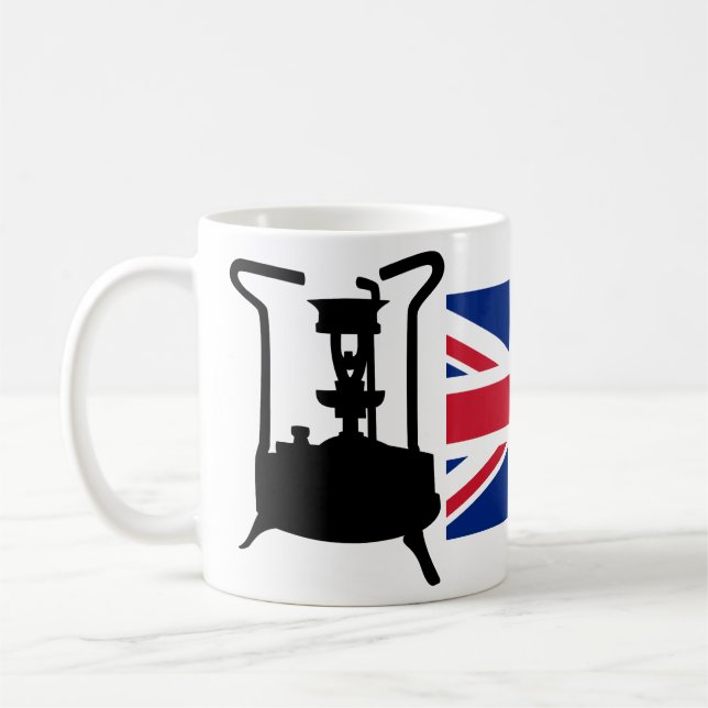 Druckofen von Union Jack und Paraffin Kaffeetasse (Links)