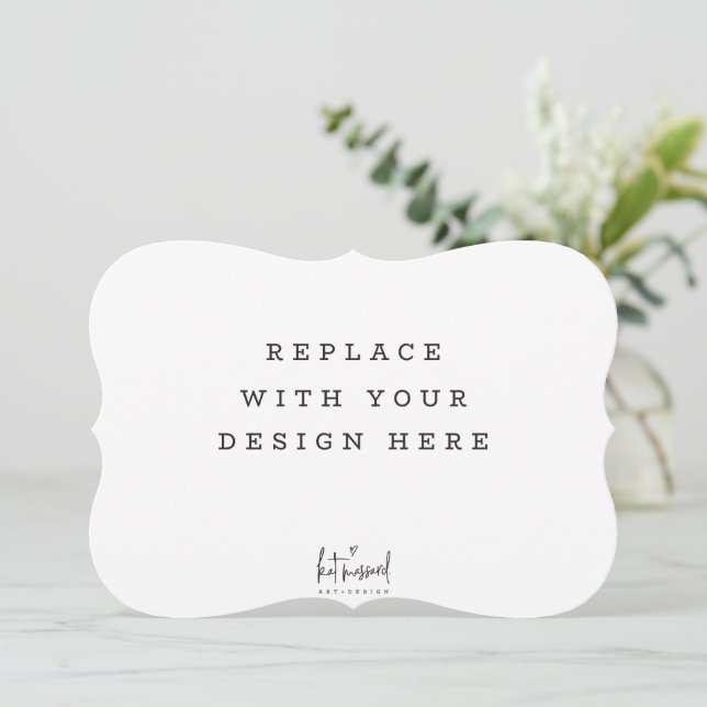 DRUCKORREKTUR 7 x 5 Zoll Dicut Bracket Edge Einladung (Stehend Vorderseite)