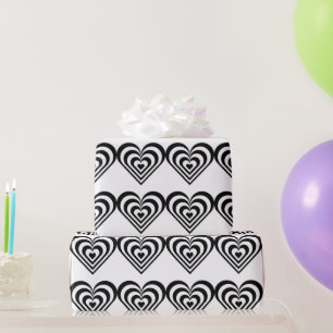 Druckpapier für Schwarzweiß-Herz Geschenkpapier