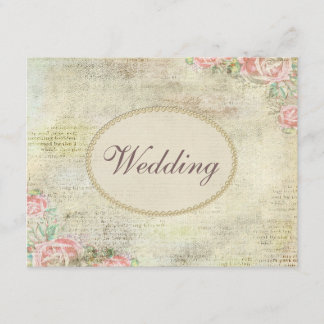 Druckperlen u. Wedding Spitze-Shabby Chic-Rosen Einladung