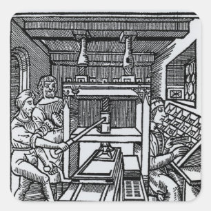 Druckpresse Quadratischer Aufkleber