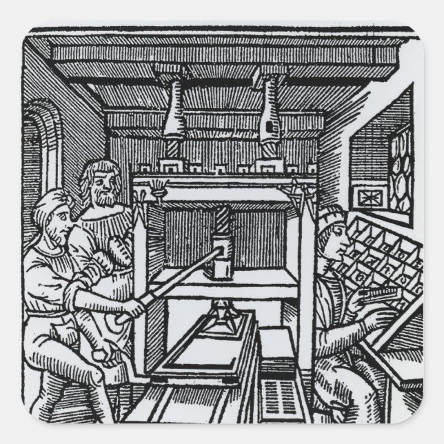 Druckpresse Quadratischer Aufkleber (Vorderseite)