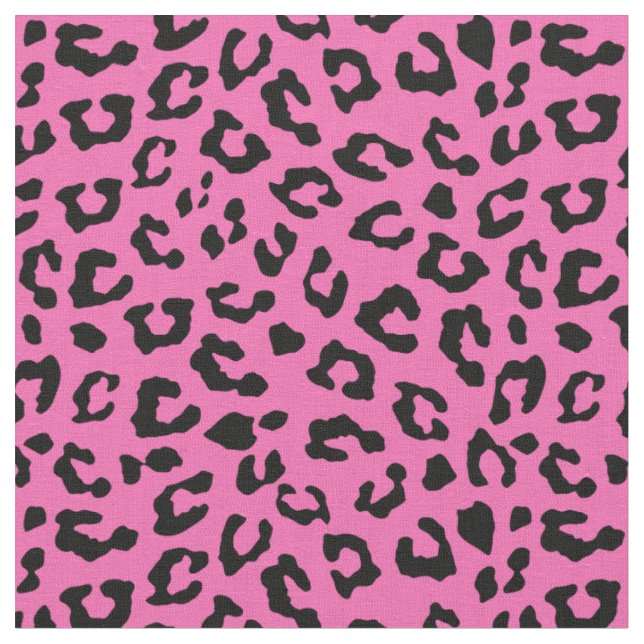 Druckpunkte aus rosa und schwarzem Leopard Stoff (Nahaufnahme)
