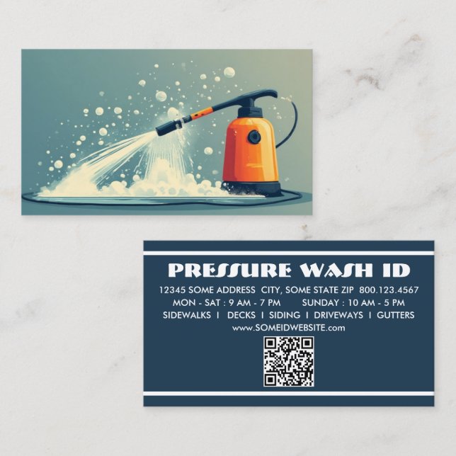 Druckreiniger mit QR-Code Treuekarte (Vorne/Hinten)