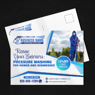 Druckreinigung Hausreinigung Service Postkarte