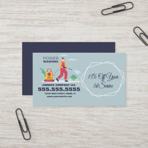 Druckreinigung Power Wash Unternehmen Illustriert  Visitenkarte