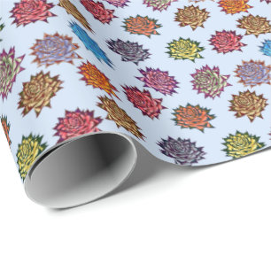 Druckspikes Rose, modernes Blumenmuster Geschenkpapier