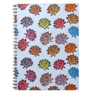 Druckspikes Rose, modernes Blumenmuster Notizblock