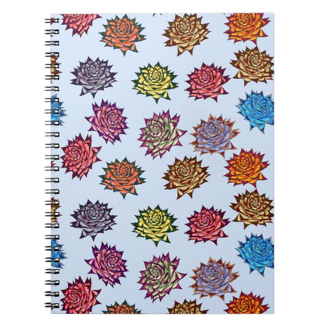 Druckspikes Rose, modernes Blumenmuster Notizblock (Vorderseite)