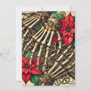 Druckstumpf-Handknochen mit Poinsettia Einladung