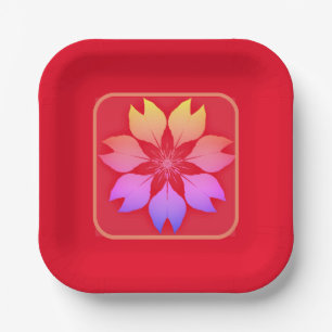 Drucktafel für die Retro-Blume Pappteller