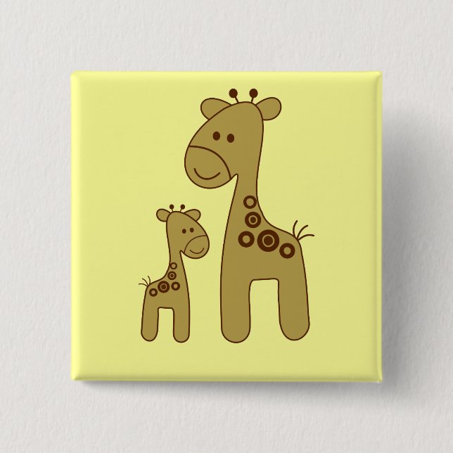 Drucktaste für Cartoon Giraffe Button (Vorderseite)