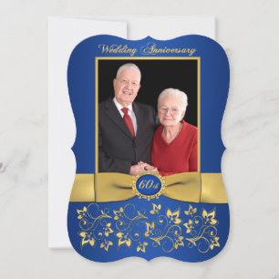 DRUCKTE RIBBON Extravagant Form 60 Jubiläum Einlad Einladung