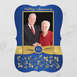 DRUCKTE RIBBON Extravagant Form 65 Jubiläum Einlad Einladung