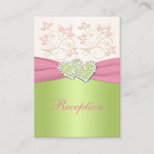 DRUCKTE RIBBON Pink Ivory Green Enclosure Card Begleitkarte