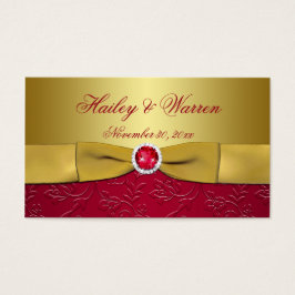 DRUCKTE RIBBON Rot, Gold Floral Gefallen Tag