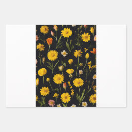 Druckverpackungspapier mit lebendiger Blume Geschenkpapier Set