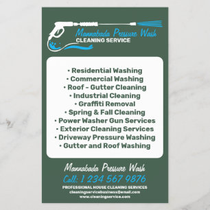 Druckwäsche Power Washing Professionell grün Flyer
