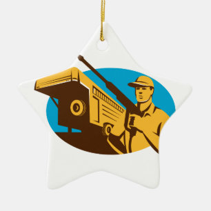 Druckwäscher-Reiniger-Trailer Retro Keramikornament