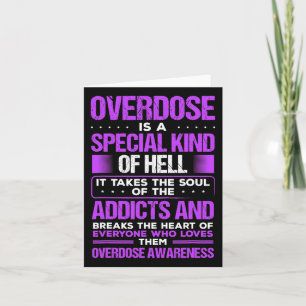 Drug Abuse Purple Ribbon Addict Overdose Awareness Karte