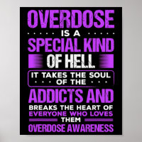 Drug Abuse Purple Ribbon Addict Overdose Awareness