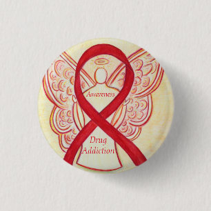 Drug Adware Ribbon Angel Custom Button