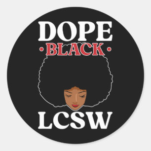 Drug Black Lcsw Melanin lizenzierte Klinische Sozi Runder Aufkleber