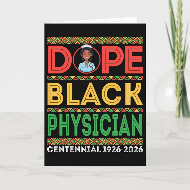 Drug Black Physician Centennial 1926 2026 Black Hi Karte (Vorderseite)