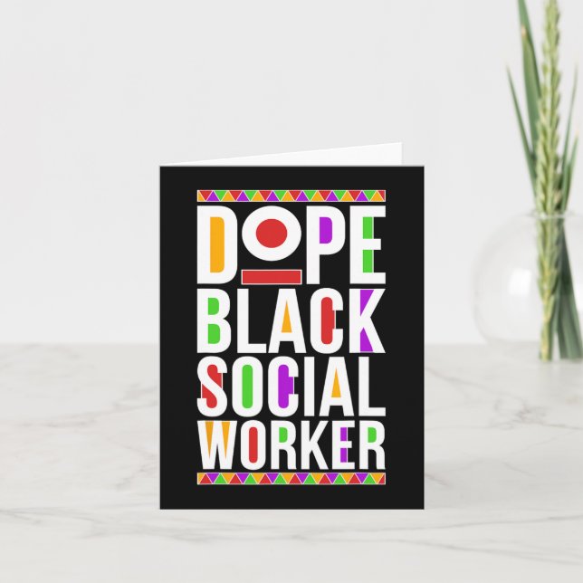 Drug Black Social Worker African American Social W Karte (Vorderseite)