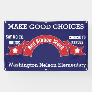 Drug Free Choice Red Ribbon Banner