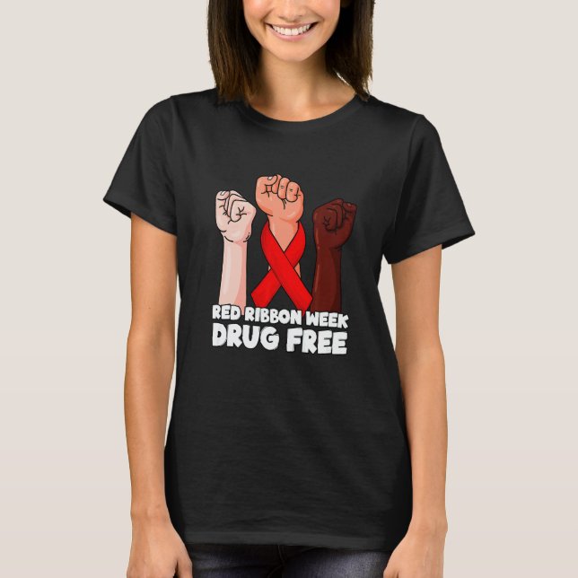 Drug Free October Red Ribbon Woche 2022  1 T-Shirt (Vorderseite)