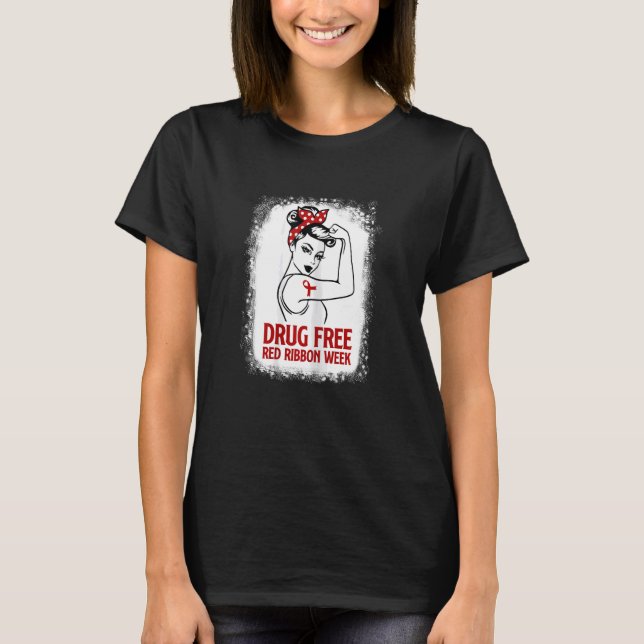 Drug Free Red Ribbon Weawareness Unbreak T-Shirt (Vorderseite)