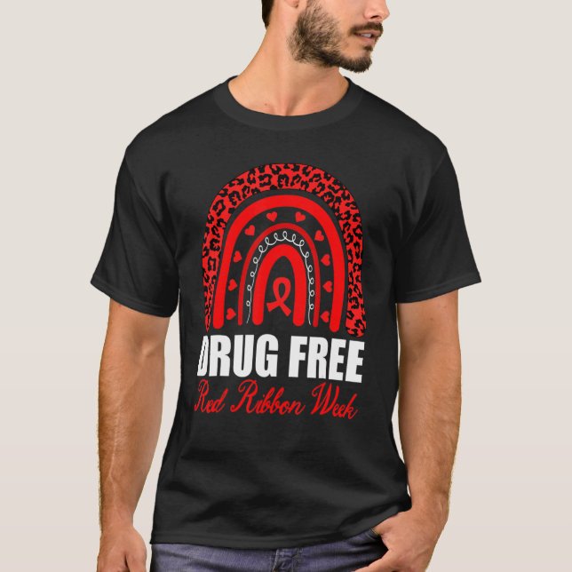 Drug Free Red Ribbon Wewareness T-Shirt (Vorderseite)