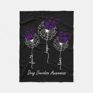 Drug Overdose Awareness Faith Hope Liebe Dandela Fleecedecke