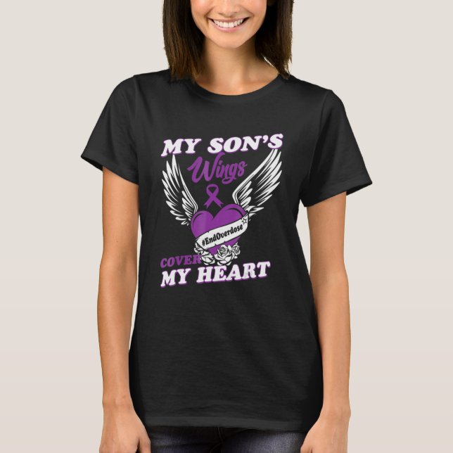 Drug Overdose Awareness Purple Ribbon T-Shirt (Vorderseite)