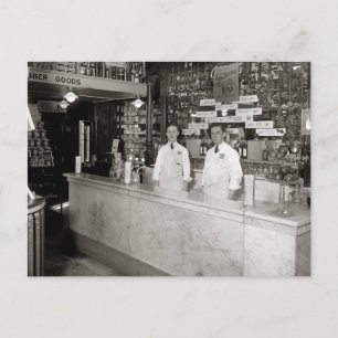 Drug Store Soda Fountain, 1921 Postkarte
